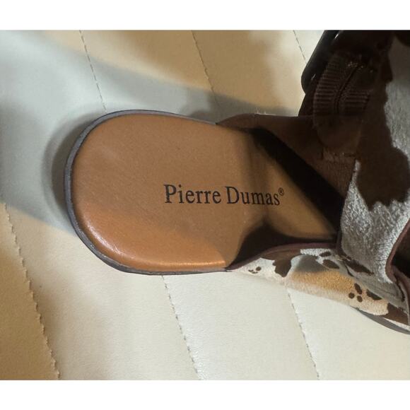 Pierre Dumas Cow Print High Heel Sandals Sz 9 Western Nashville Concert TX Rodeo - Picture 6 of 9